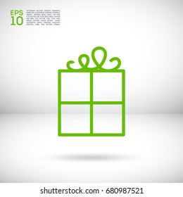 Gift box line vector icon