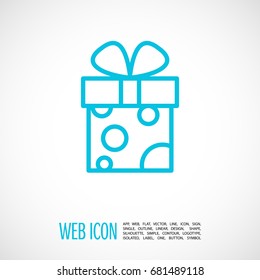 Gift box line vector icon