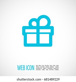 Gift box line vector icon