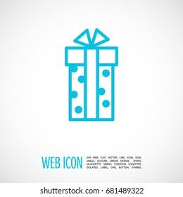 Gift box line vector icon