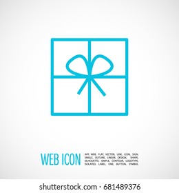 Gift box line vector icon