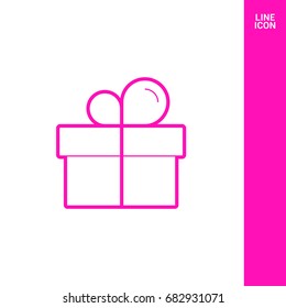 Gift box line vector icon