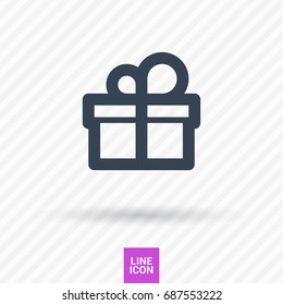 Gift box line vector icon