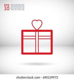 Gift box line vector icon