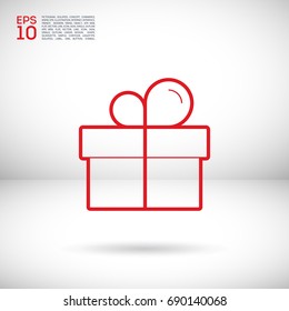 Gift box line vector icon