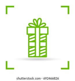 Gift box line vector icon