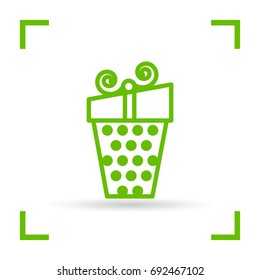 Gift box line vector icon