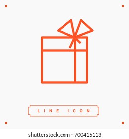 Gift box line vector icon