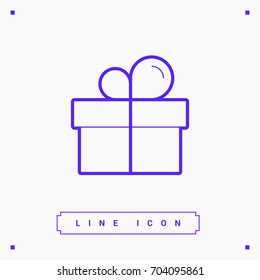 Gift box line vector icon