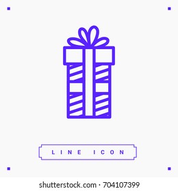 Gift box line vector icon