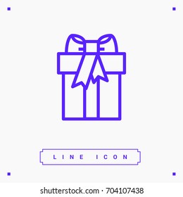 Gift box line vector icon