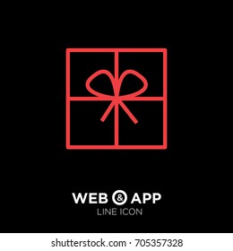 Gift box line vector icon