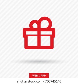 Gift box line vector icon
