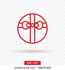 Gift box line vector icon