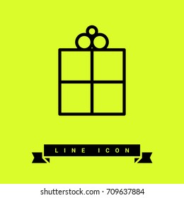Gift box line vector icon
