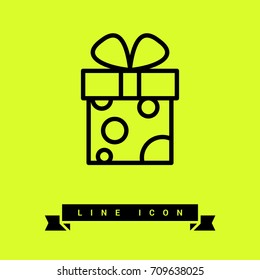 Gift box line vector icon