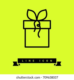 Gift box line vector icon