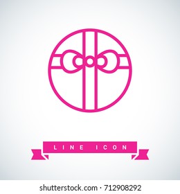 Gift box line vector icon