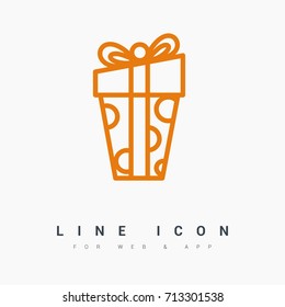 Gift box line vector icon