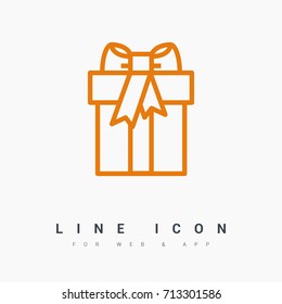 Gift box line vector icon