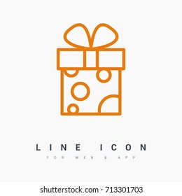 Gift box line vector icon