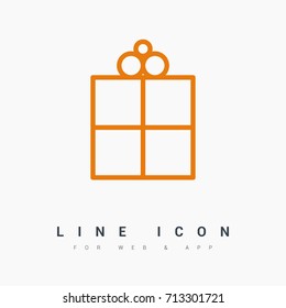 Gift box line vector icon