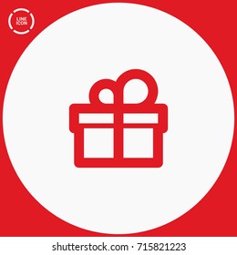 Gift box line vector icon