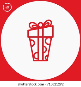 Gift box line vector icon