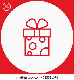 Gift box line vector icon