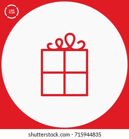 Gift box line vector icon