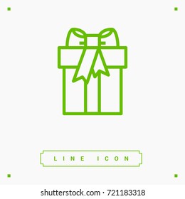Gift box line vector icon