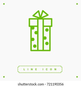 Gift box line vector icon