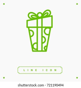 Gift box line vector icon