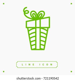 Gift box line vector icon