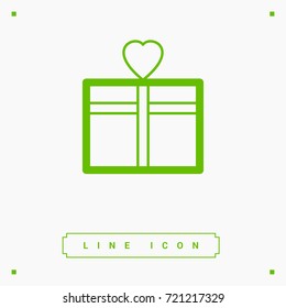 Gift box line vector icon