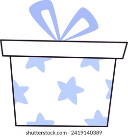 Gift Box Lined Vector Illustration
