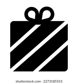 gift box list glyph icon vector design template and illustration