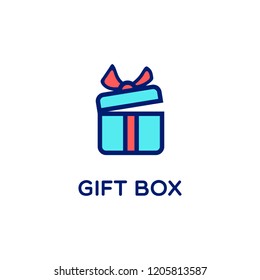 gift box logo color design