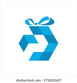 Gift box logo design template vector illustrations