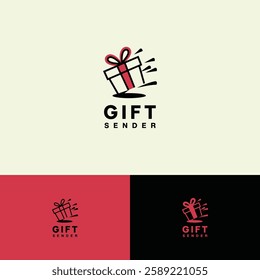 Gift box logo design template