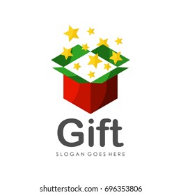 Gift box logo design template