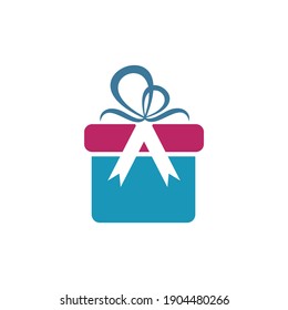 Gift box logo design vector template