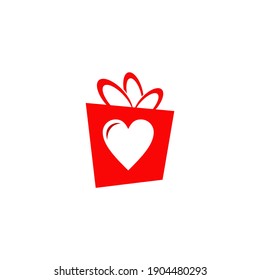 Gift box logo design vector template