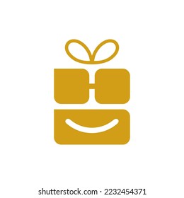 Gift box logo design vector
