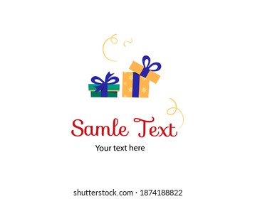 Gift box logo. Emblem, Design Concept, Creative Symbol for Gift Shop, event agency, children party