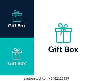 Logotipo de caja de regalo. Ilustración de diseño de logotipo de icono de caja GIft. Diseño de logotipo de regalo inspirado.