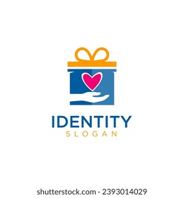 Logo-Symbol für Geschenkbox. Liebesgeschenk-Logo