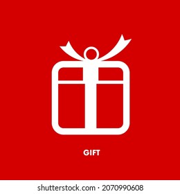 Gift box logo icon. Minimal concept design. Christmas gift symbol in line style.