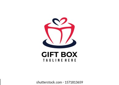 gift box logo icon vector isolated