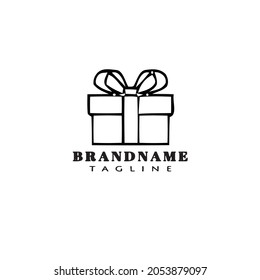 gift box logo template icon design black modern isolated vector illustration